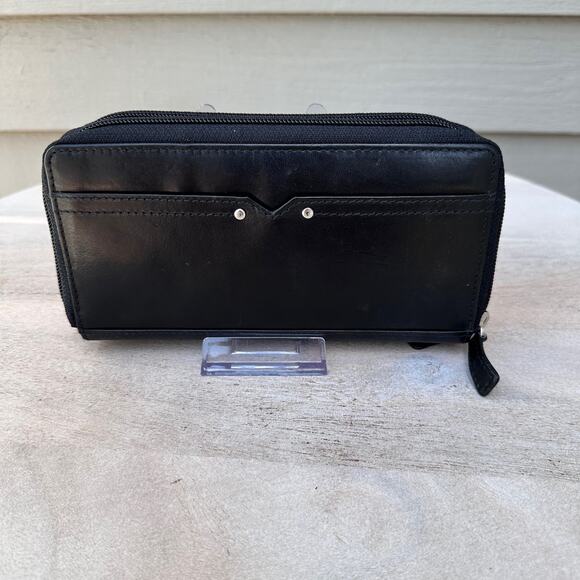 MANCINI Casablanca Collection RFID Secure Ladies Full Zip Black Wallet MSRP $115 - Picture 6 of 9